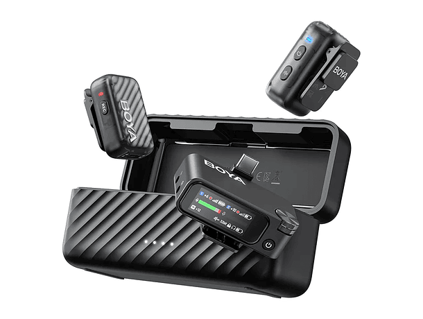 Micrófono Lavalier Inalámbrico Doble Boya BOYAMIC 2-02 con IA