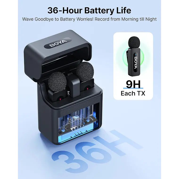 Micrófono Lavalier Inalámbrico Doble Boya BY-V30 con Conector USB-C 5