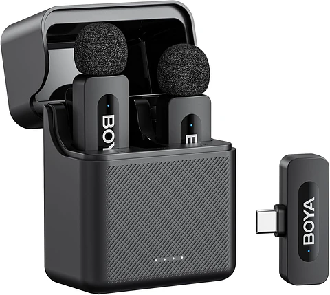 Micrófono Lavalier Inalámbrico Doble Boya BY-V30 con Conector USB-C