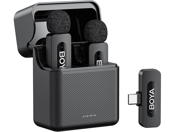 Micrófono Lavalier Inalámbrico Doble Boya BY-V30 con Conector USB-C