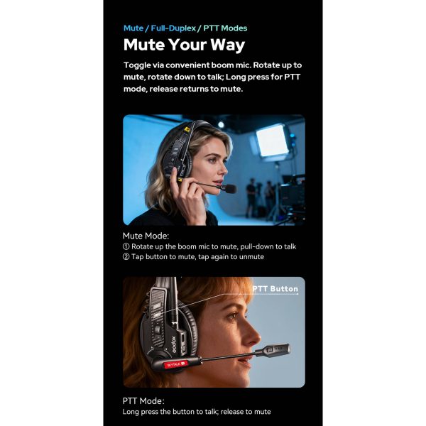 Sistema de Intercomunicación Inalámbrico Godox SkyTalk Air 5S para 5 Personas 2