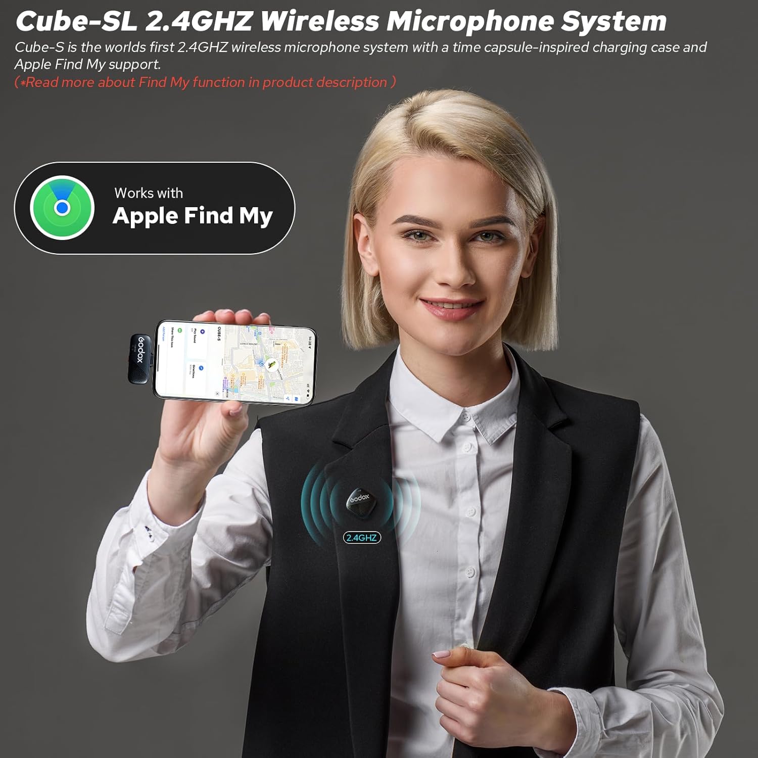 Micrófono Lavalier Inalámbrico Doble Godox Cube-SC Kit 2 con Conector USB-C 7