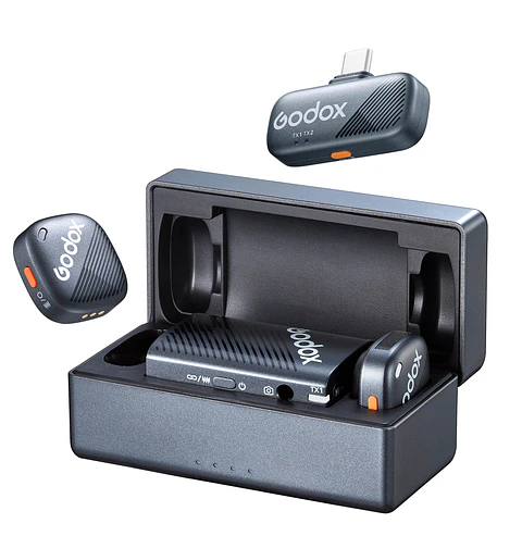 Micrófono Lavalier Inalámbrico Doble Godox Cube-C Combo Kit 1 para Cámaras y USB-C