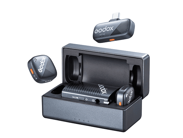 Micrófono Lavalier Inalámbrico Doble Godox Cube-C Combo Kit 1 para Cámaras y USB-C
