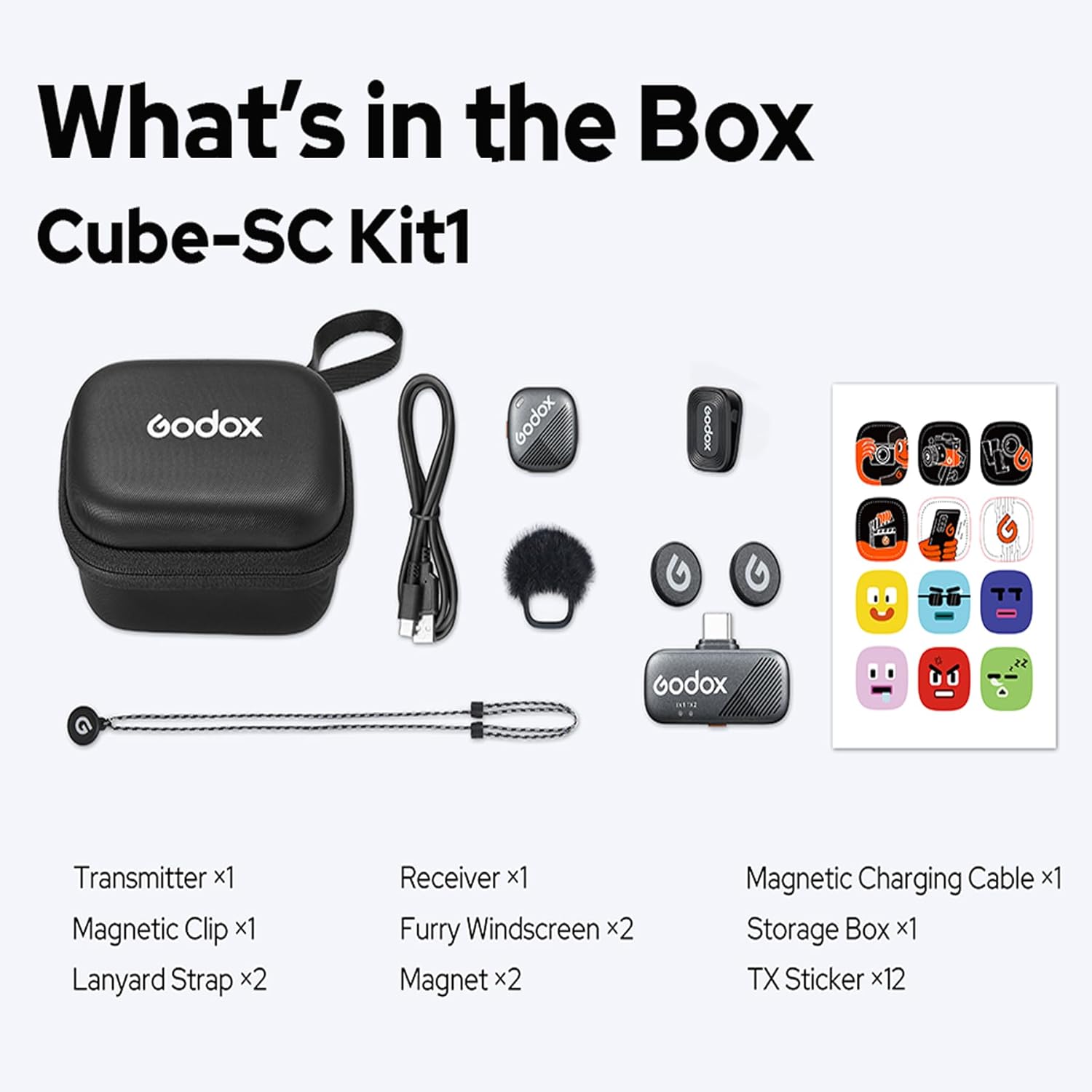Micrófono Lavalier Inalámbrico Godox Cube-C Kit 1 para Cámaras y USB-C 7