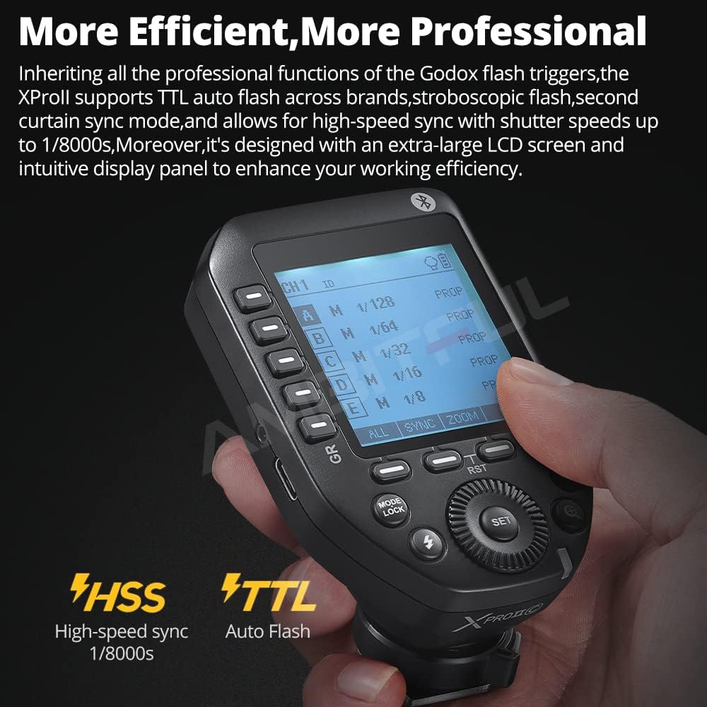 Trigger Godox Xpro II F TTL con HSS y Bluetooth para Cámaras Fujifilm 4