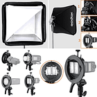Softbox Godox de 60 × 60 cm con Adaptador Bowens para Flashes  6