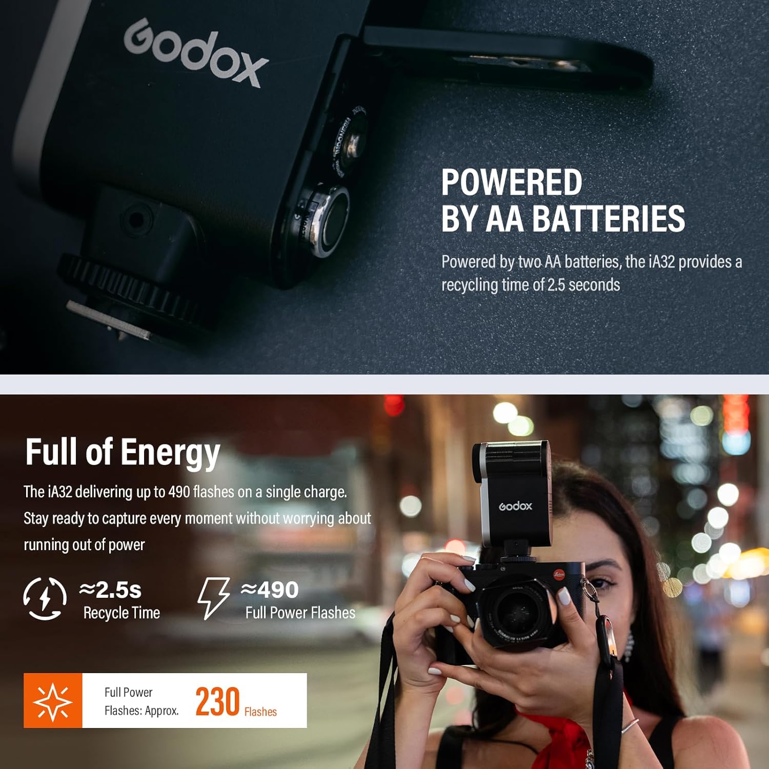 Flash Mini Godox iA32 de Contacto Central 7