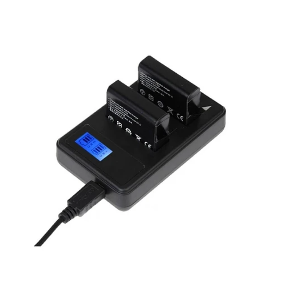 Cargador Doble Iluminus para Baterías Canon LP-E10 - USB 2