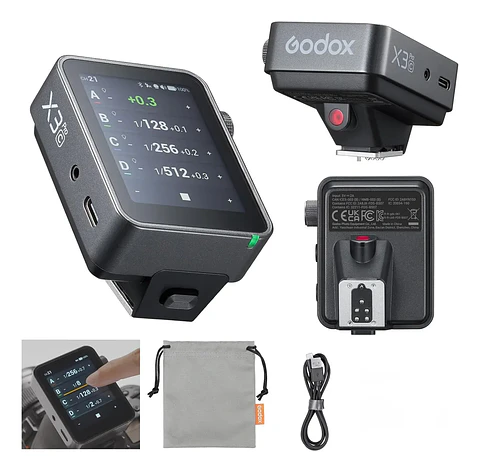 Trigger Inalámbrico Godox X3Pro C TTL con Pantalla Táctil para Cámaras Canon