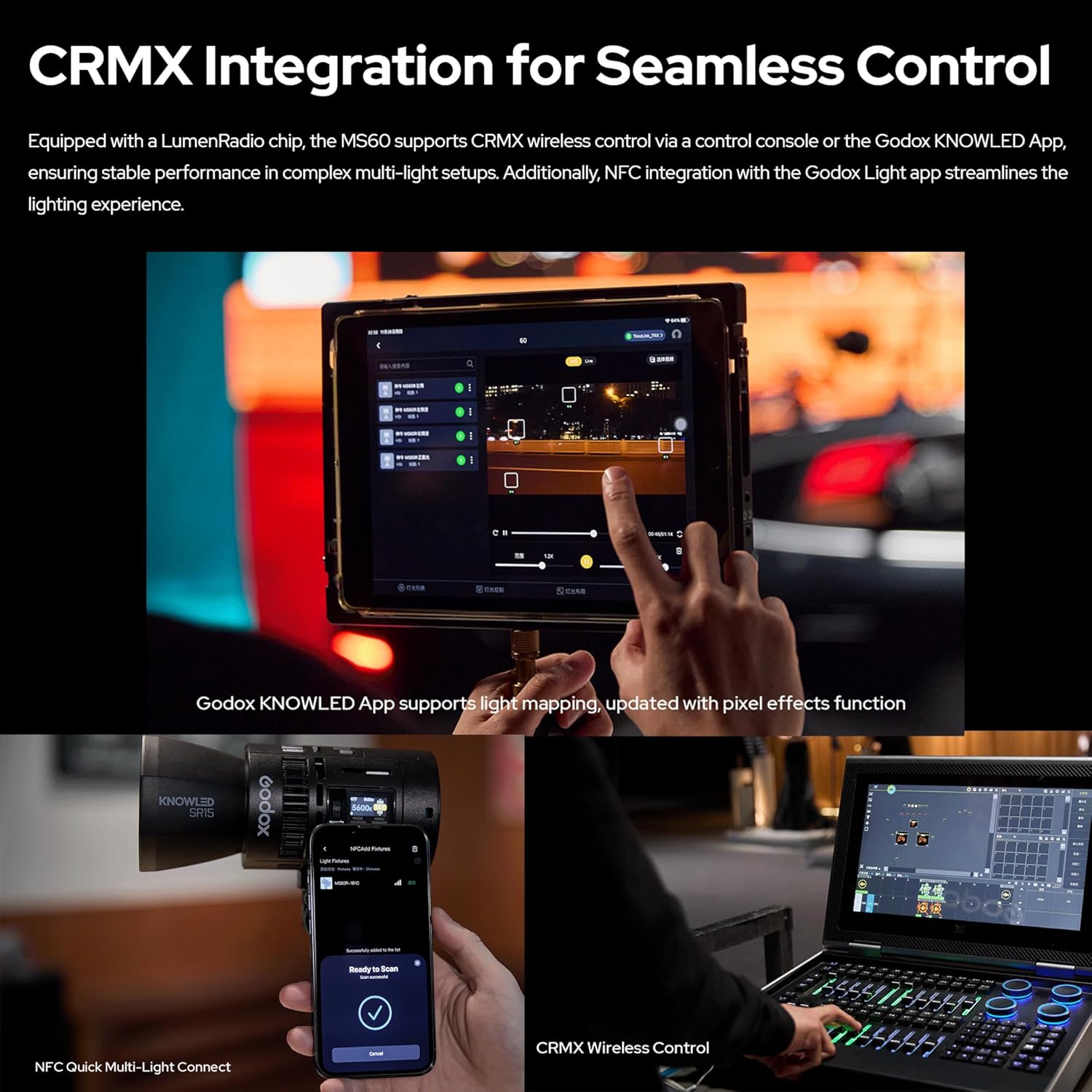 Luz LED RGB Godox KNOWLED MS60R para Video 9