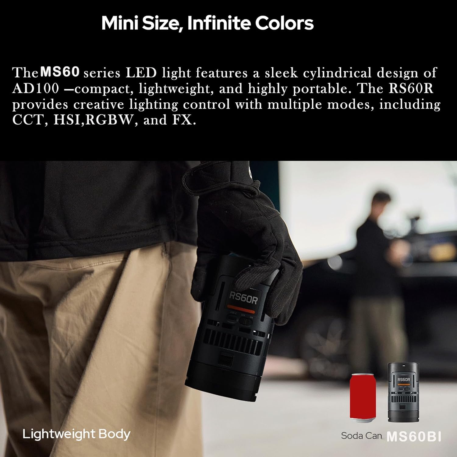 Luz LED RGB Godox KNOWLED MS60R para Video 10