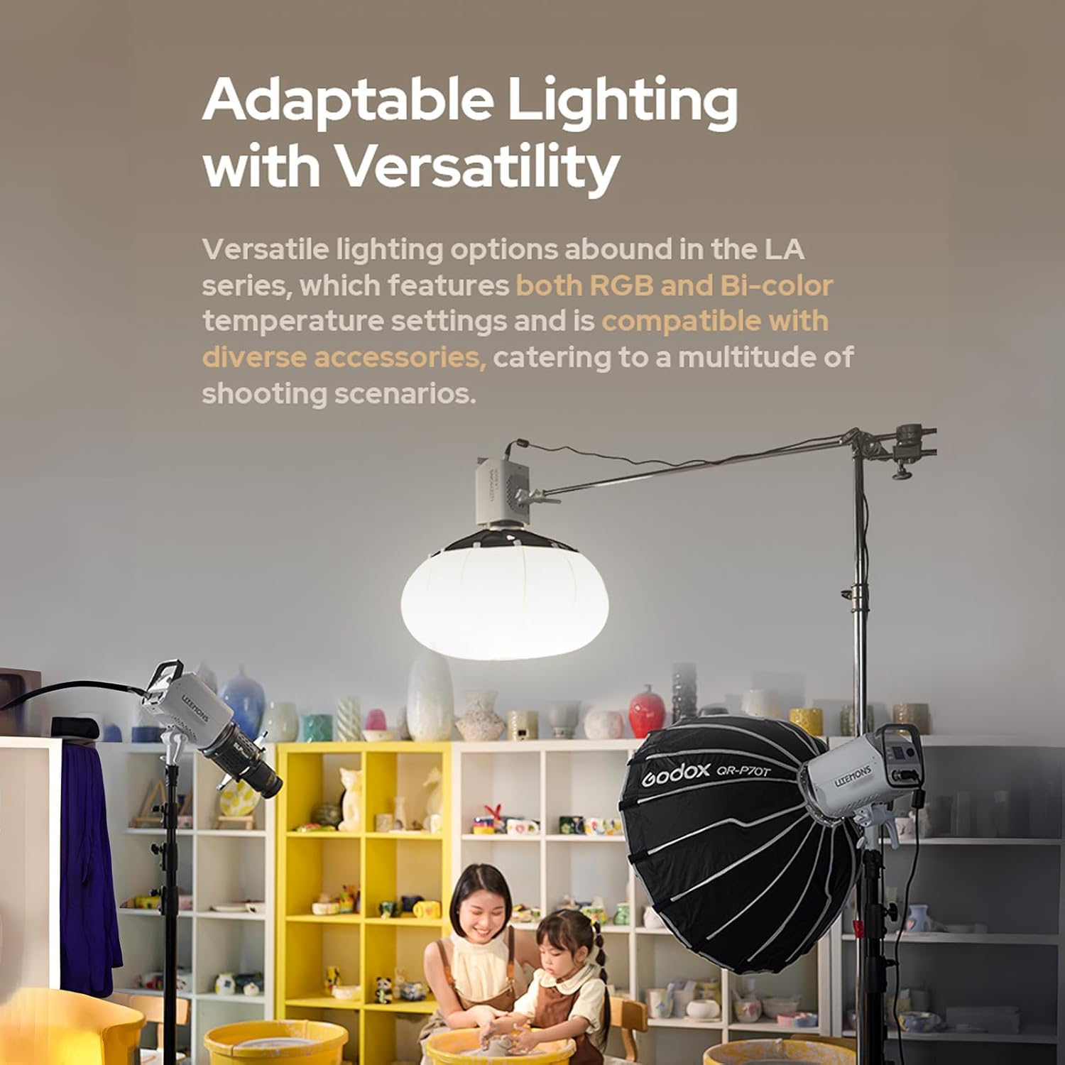 Luz LED Bicolor Godox Litemons LE300Bi de 320 W Blanca 5