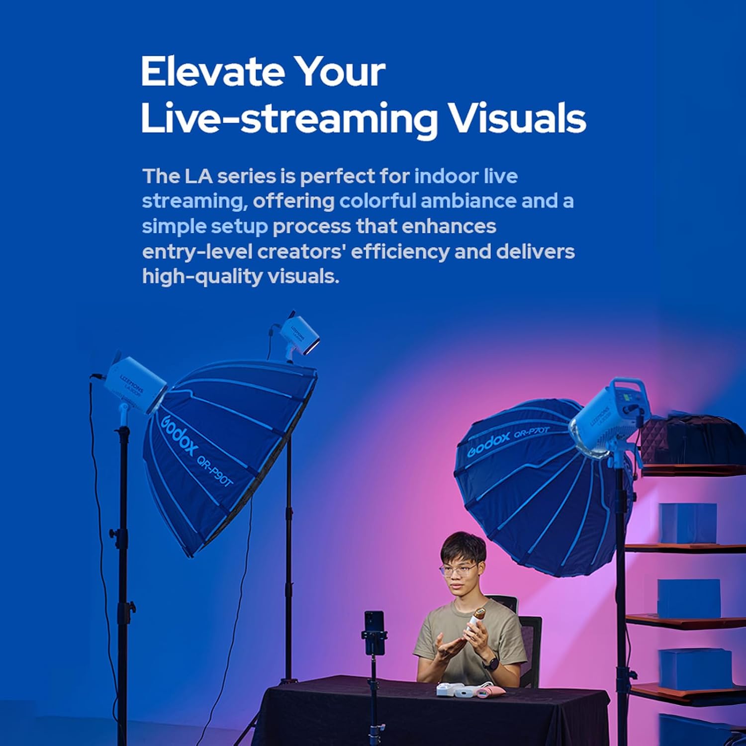 Luz LED Bicolor Godox Litemons LE300Bi de 320 W Blanca 4