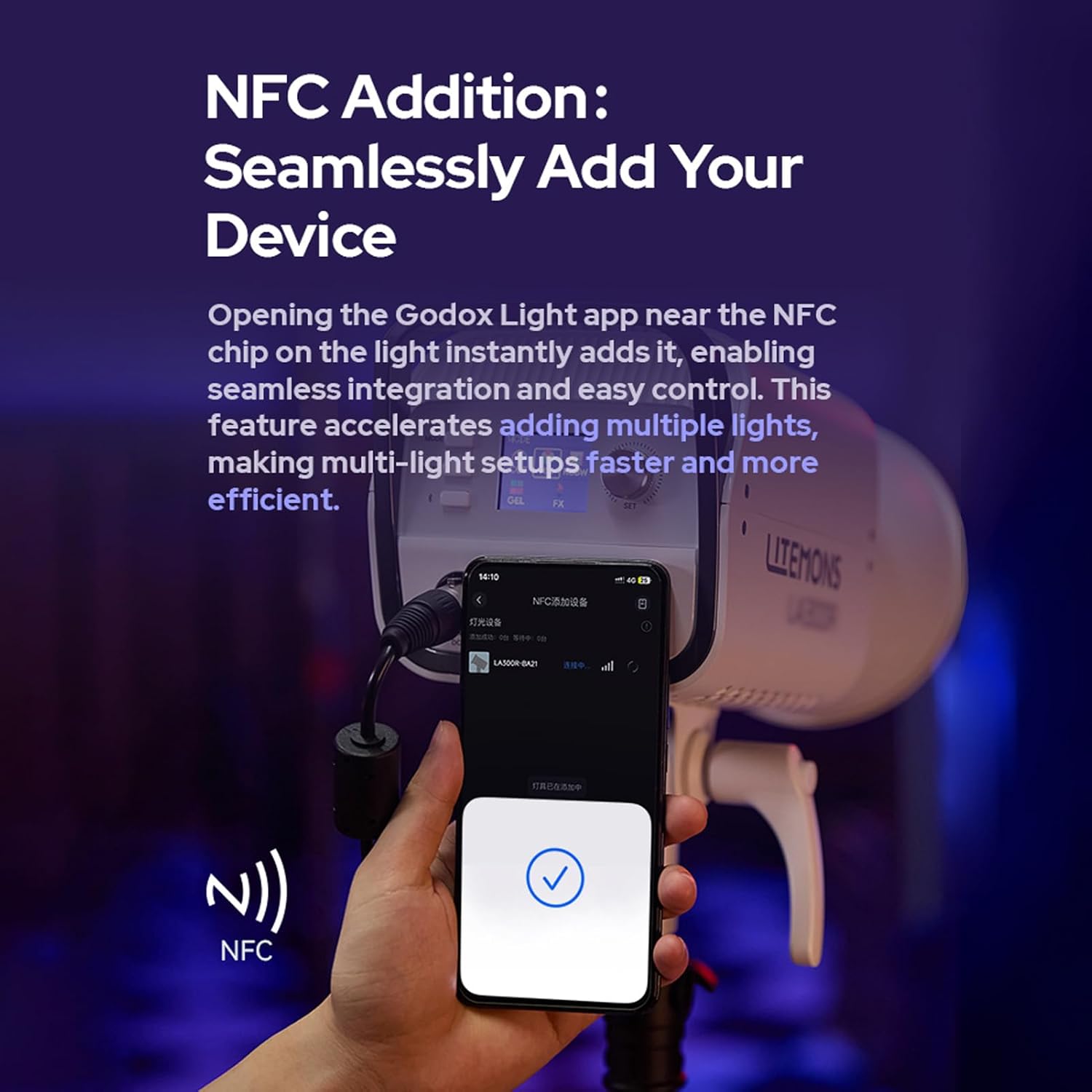 Luz LED Bicolor Godox Litemons LE300Bi de 320 W Blanca 7