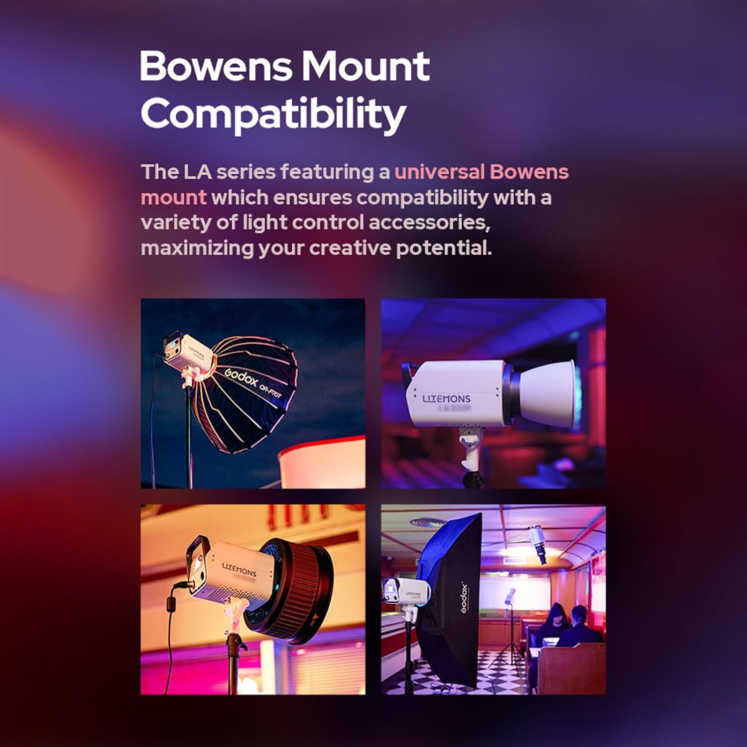 Luz LED Bicolor Godox Litemons LE300Bi de 320 W Blanca 6