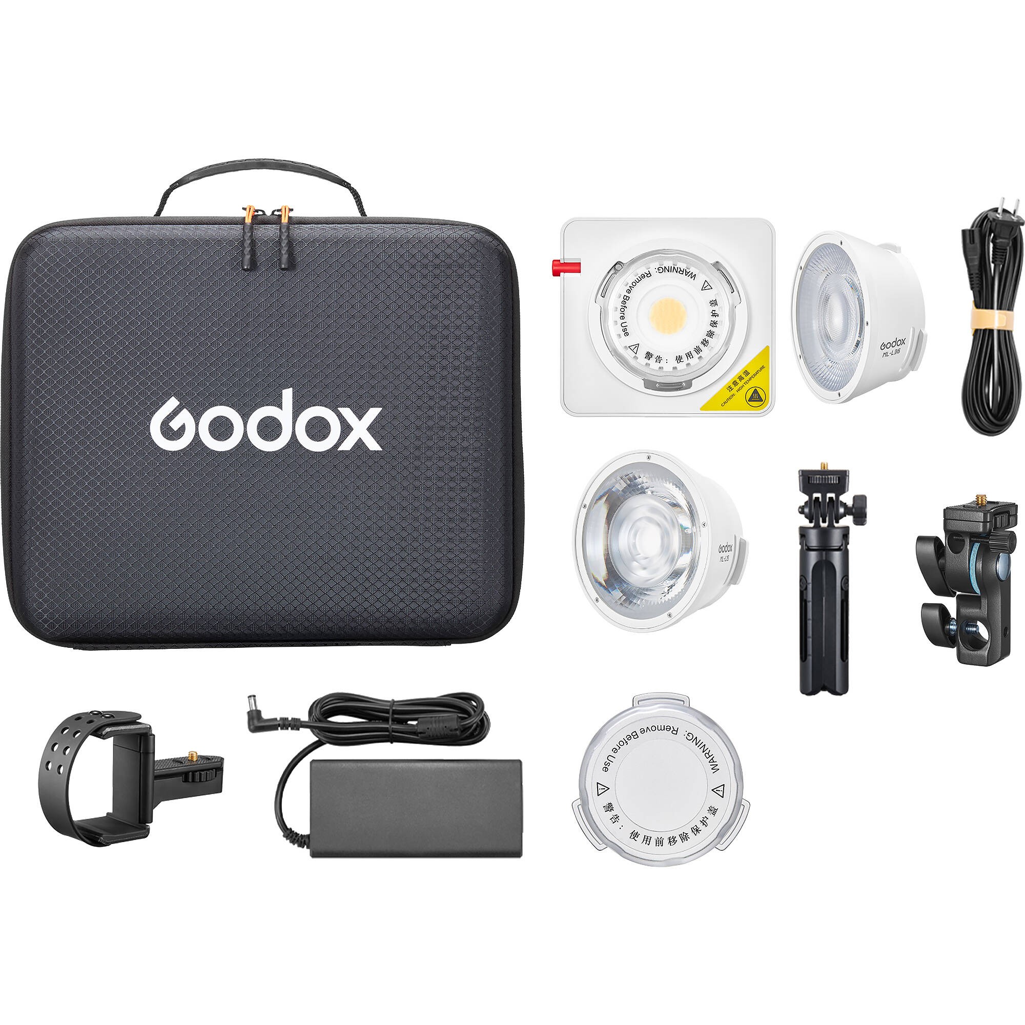 Kit de Luz LED Bicolor Godox ML100Bi Kit 1 con Lentes de 15° y 36° y Soporte para Power Bank 14