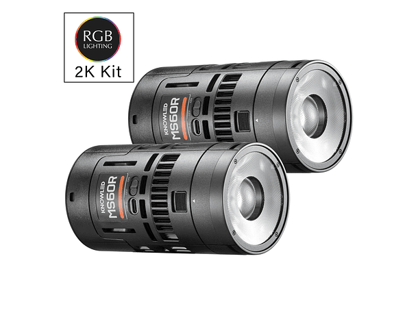 Kit de 2 Luces LED RGB Godox MS60R de 60 W con Accesorios y Maleta