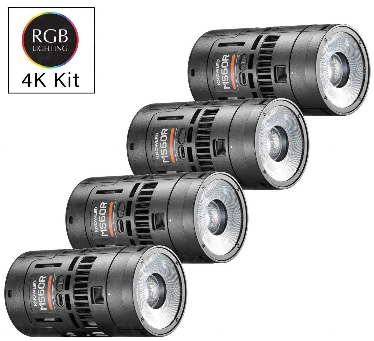 Kit de 4 Luces LED RGB Godox MS60R de 60 W con Accesorios y Maleta 1