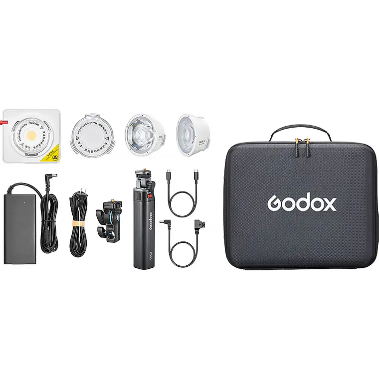 Kit de Luz LED RGB Godox ML100R con Lente de 36° y Battery Grip 1