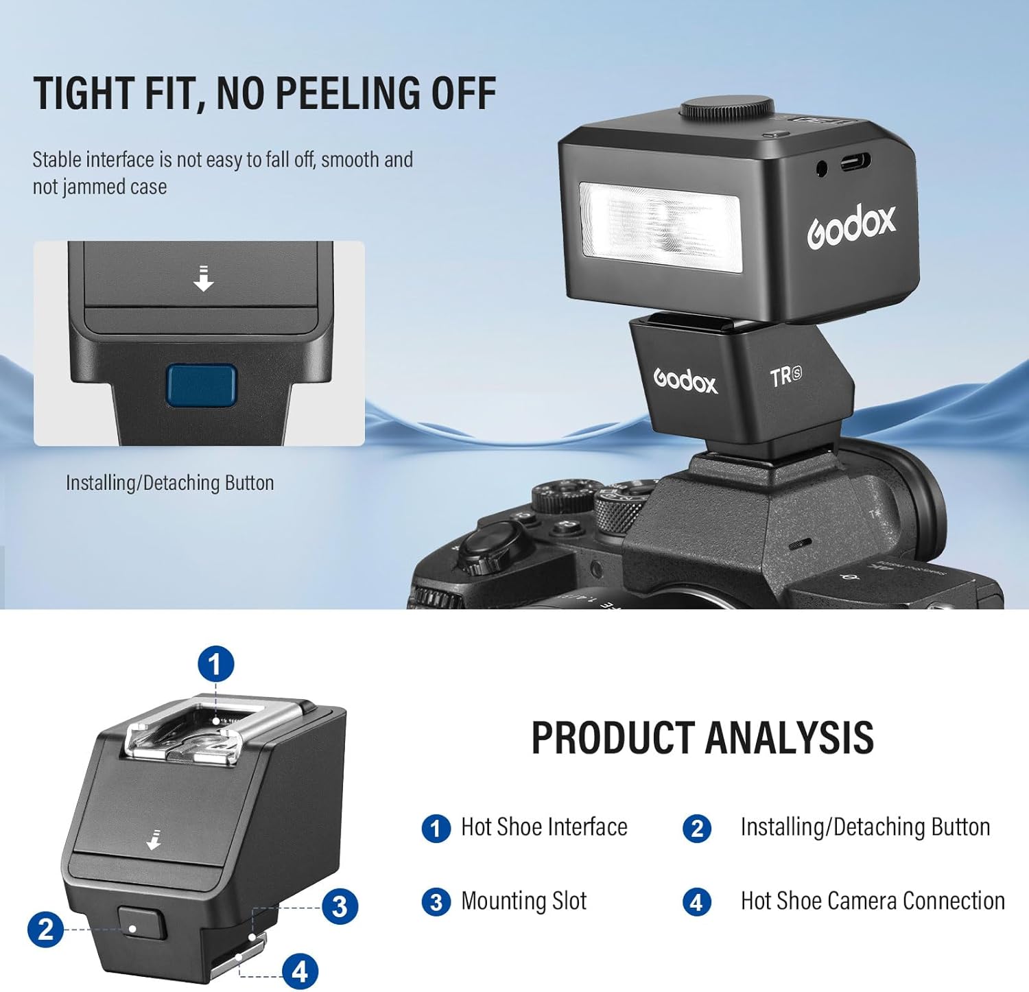 Alzador de Zapata TTL Godox TR-S para Cámaras Sony 2