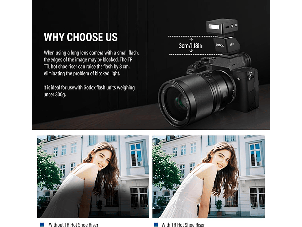 Alzador de Zapata TTL Godox TR-C para Cámaras Canon