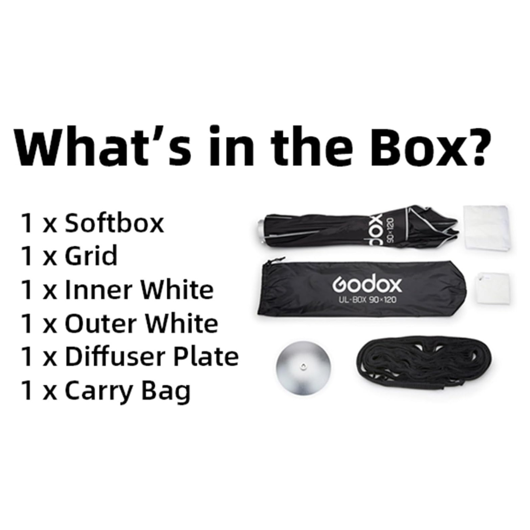Softbox Godox UL-Box de 90 × 120 cm de Armado Rápido 6