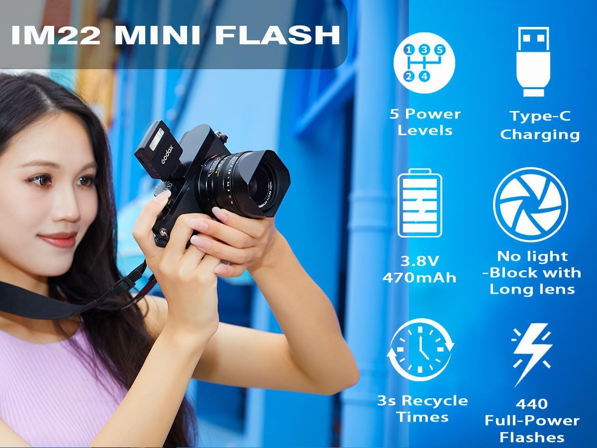 Flash Mini Godox iM22 con Batería Recargable 4