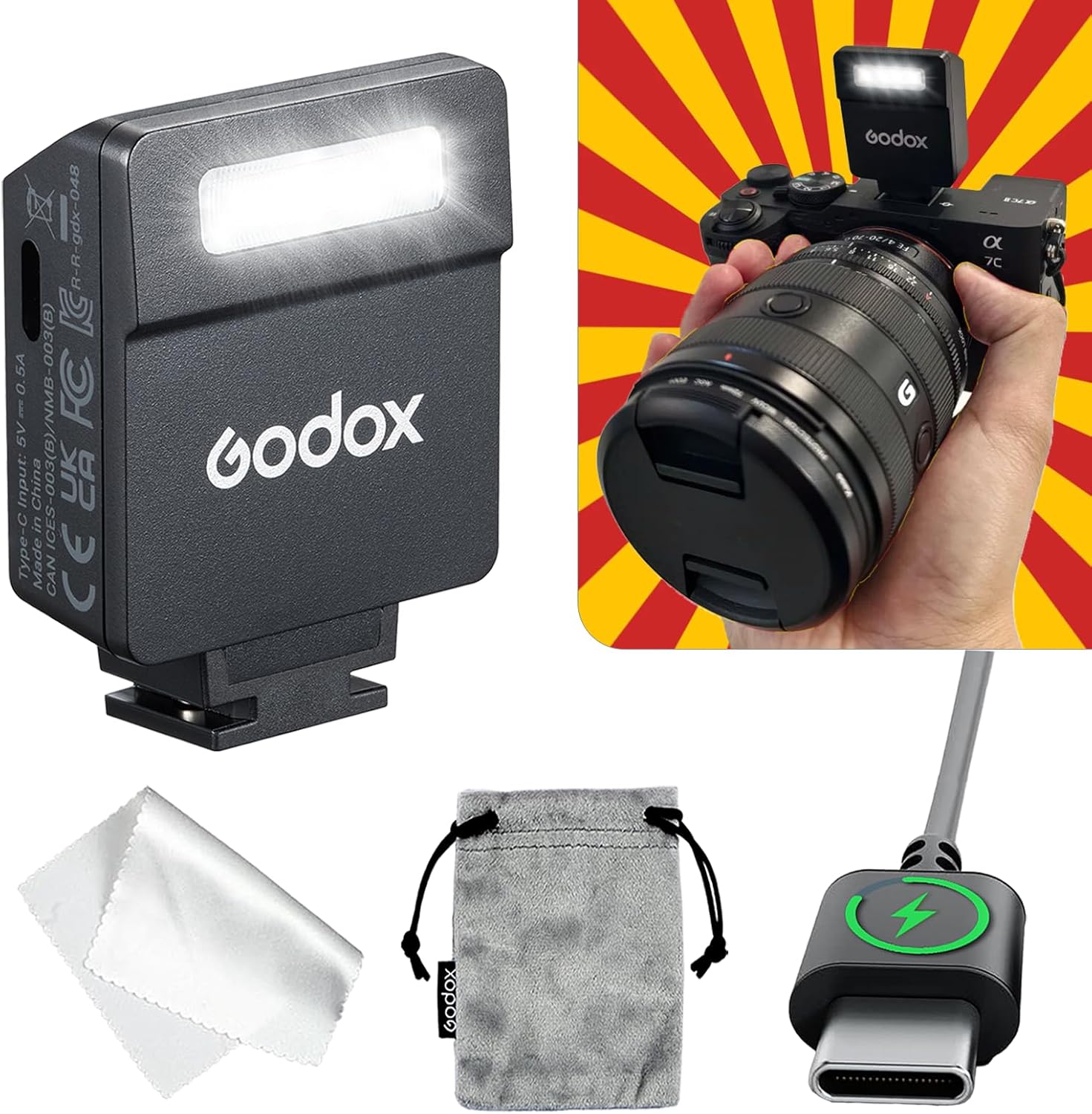 Flash Mini Godox iM22 con Batería Recargable 10