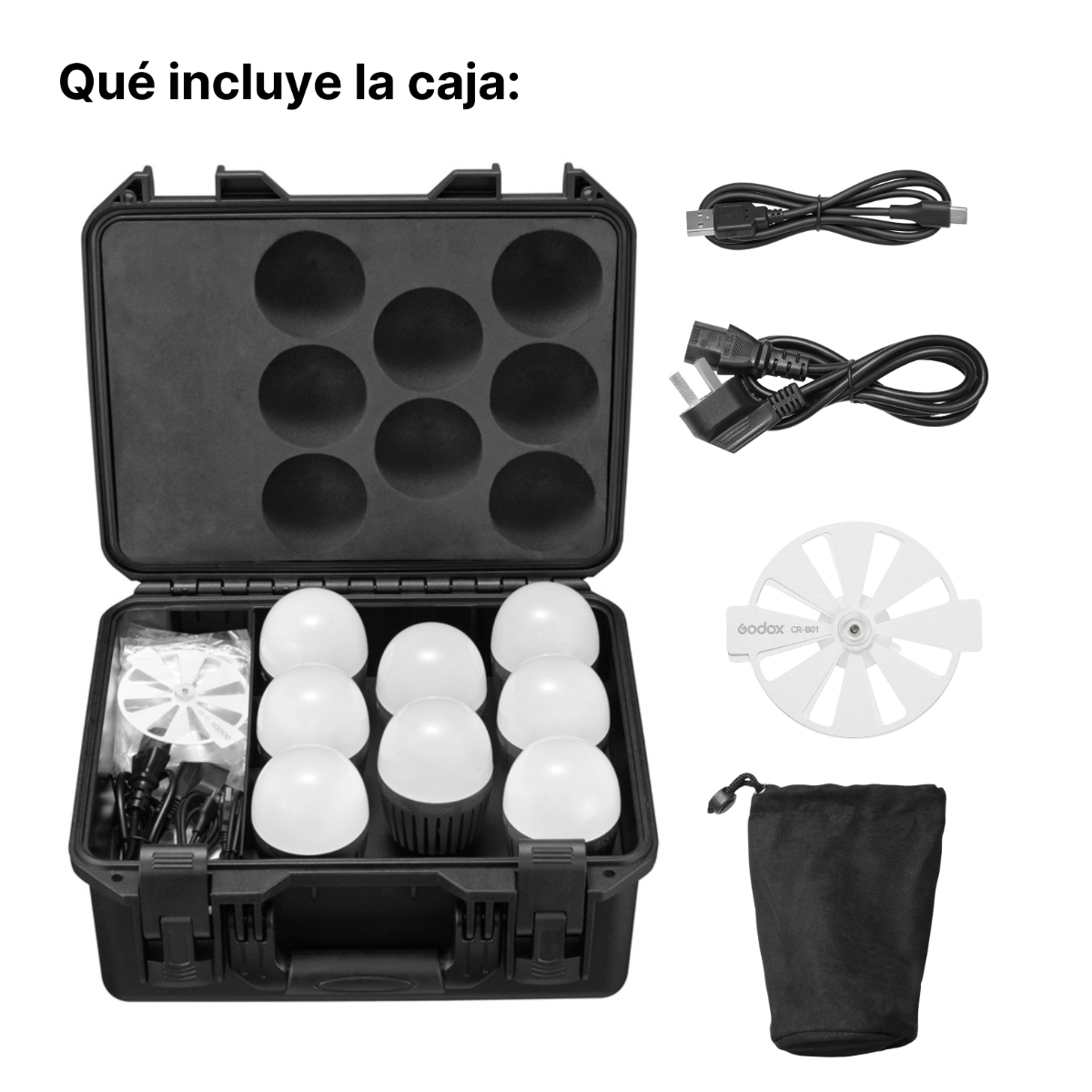 Kit de 8 Lámparas LED Creativas Godox KNOWLED C7R RGBWW 12