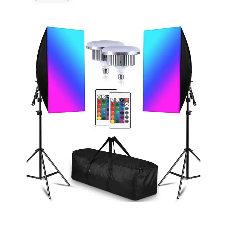 Kit de Luces Led Iluminus IL-YX-RGX02 RGB Con Softbox 1