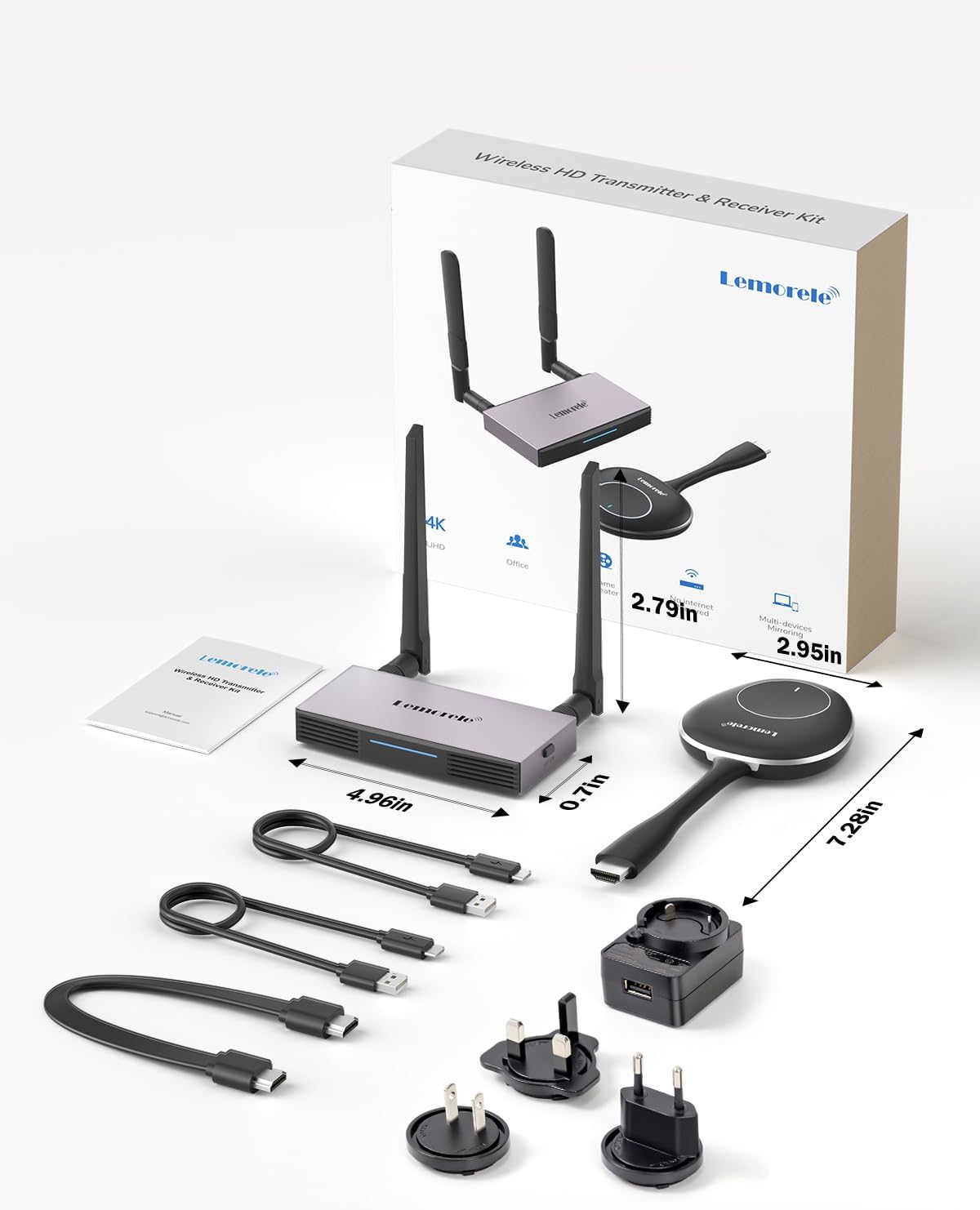 Kit Transmisor y Receptor HD Inalámbrico Lemorele G50R20  7