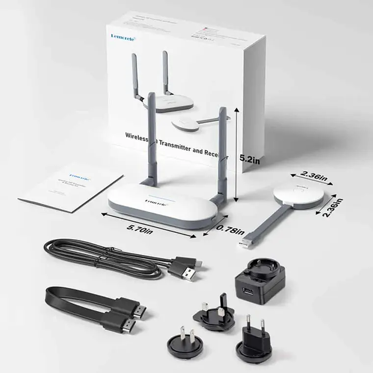 Transmisor de Video Inalámbrico Lemorele G60 Full HD 1080p de USB a HDMI o VGA  7