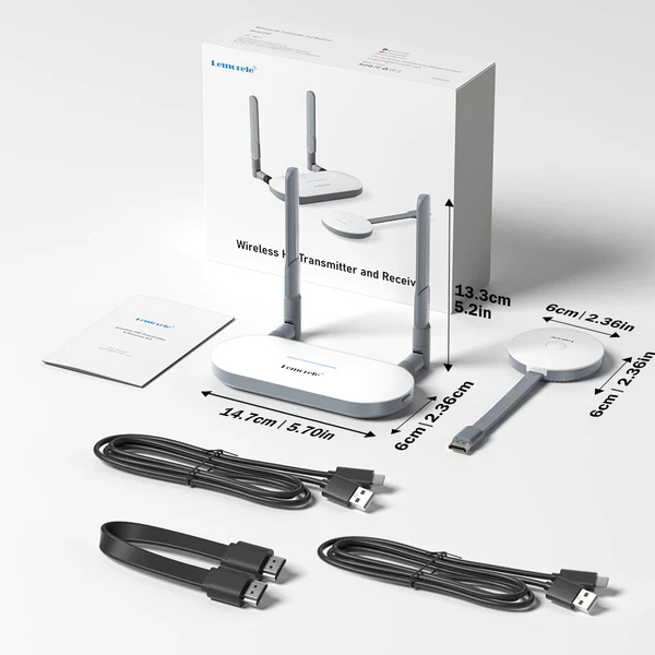 Transmisor de Video Inalámbrico Lemorele G52R1 HDMI a HDMI o VGA 7