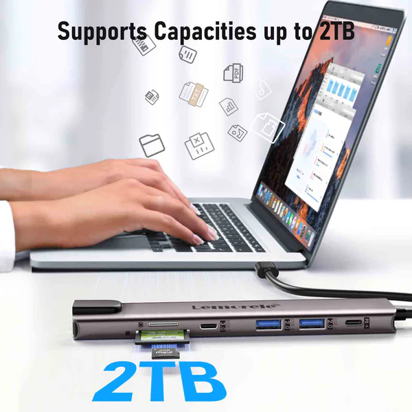 Hub USB-C Lemorele TC65L 11 en 1 con Doble Salida HDMI 3
