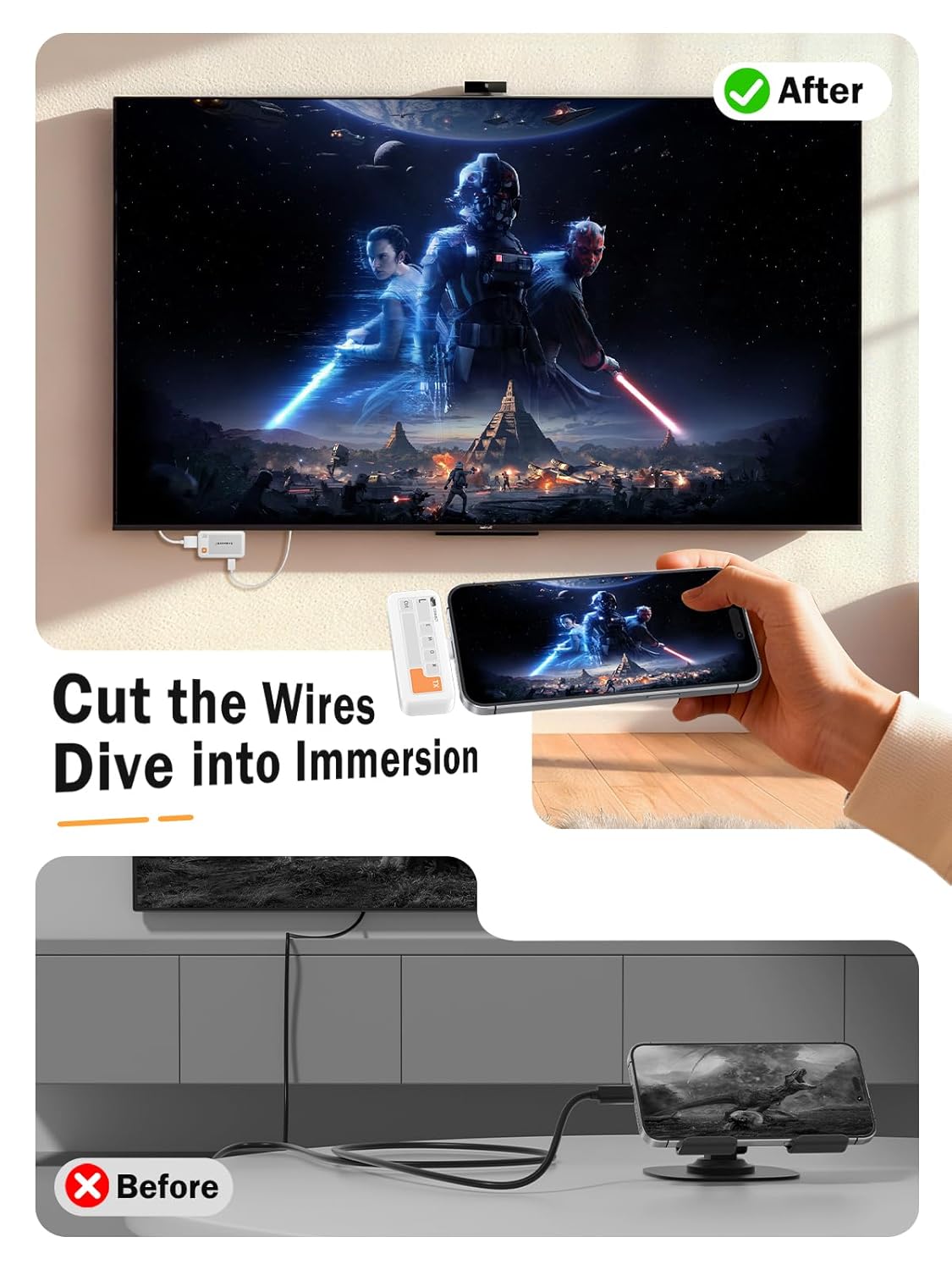 Sistema de Transmisión HDMI Inalámbrico Lemorele P400 1080p 2