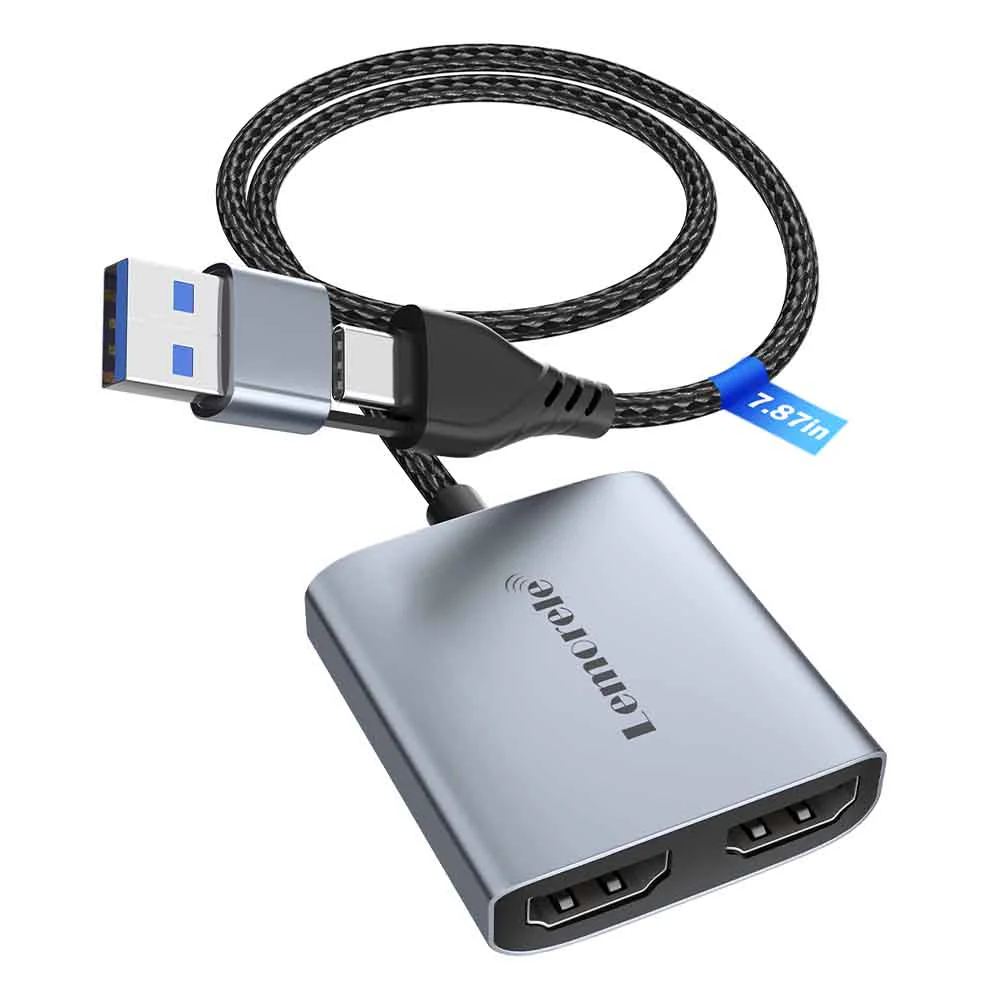 Capturadora de Video Lemorele AC07 Full HD 1080p con Conexión USB y USB-C 1