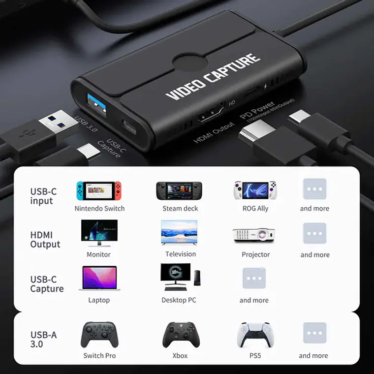 Capturadora de Video Lemorele AC-08-1 Full HD 1080p 8