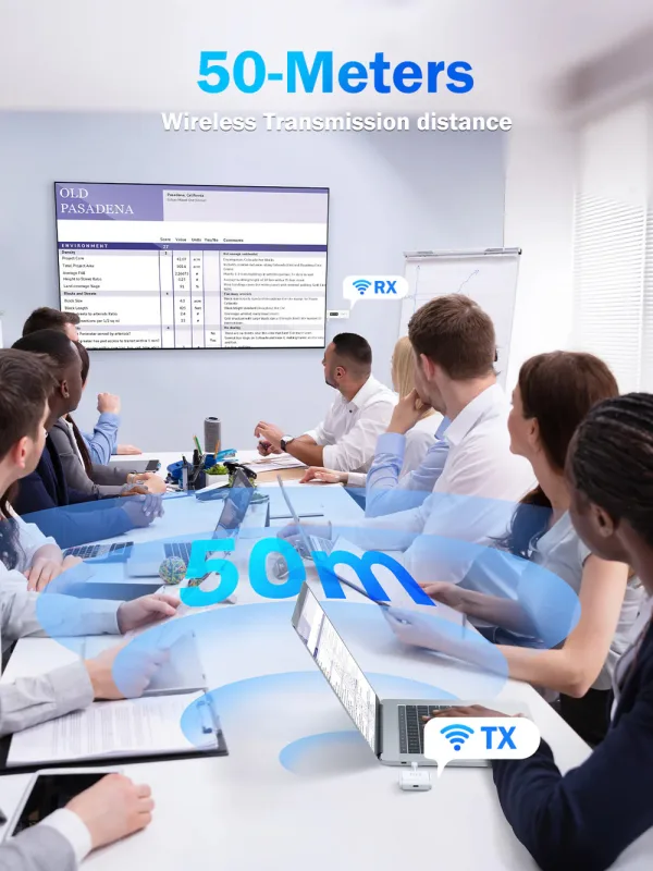 Transmisor de Video Inalámbrico Lemorele P300 de USB-C a HDMI Multi-Dispositivo 5