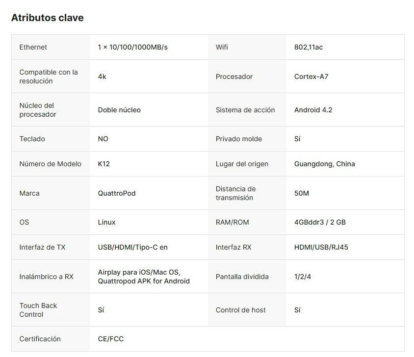Sistema de Presentación Inalámbrico Lemorele K12U 4K 6