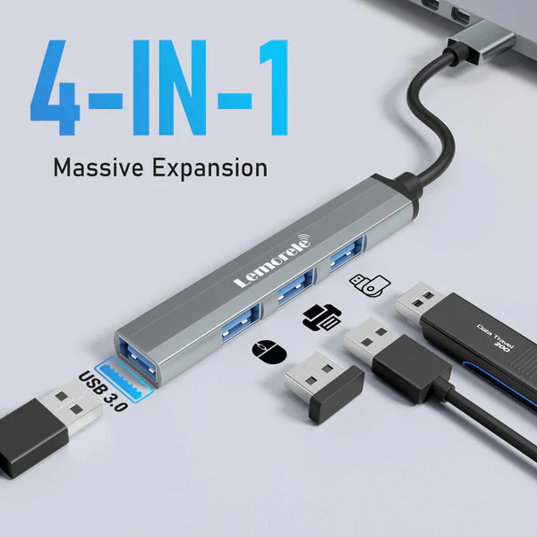 Hub USB-C Inteligente Lemorele TC53 para Expansión de Dispositivos 3