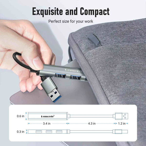 Hub USB-C Inteligente Lemorele TC53 para Expansión de Dispositivos 6