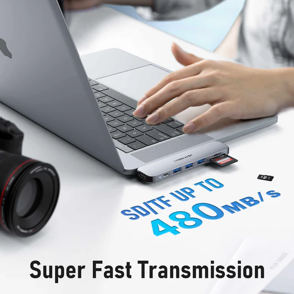 Hub USB-C Lemorele TC52 7 en 2 para MacBook Pro y MacBook Air 3