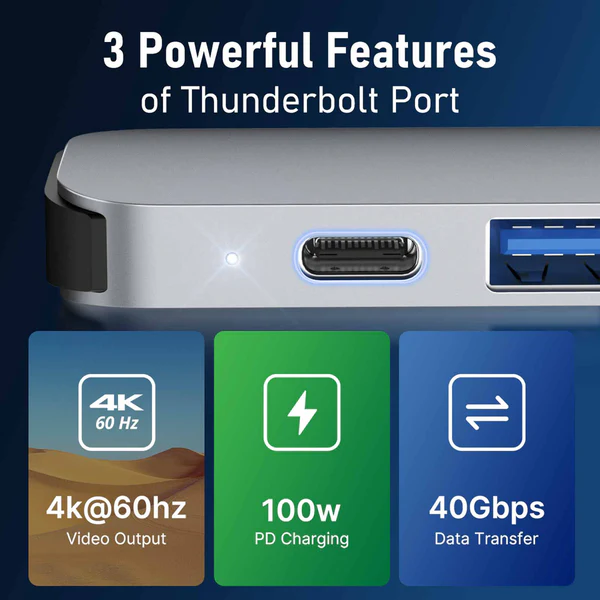 Hub USB-C Lemorele TC52 7 en 2 para MacBook Pro y MacBook Air 7