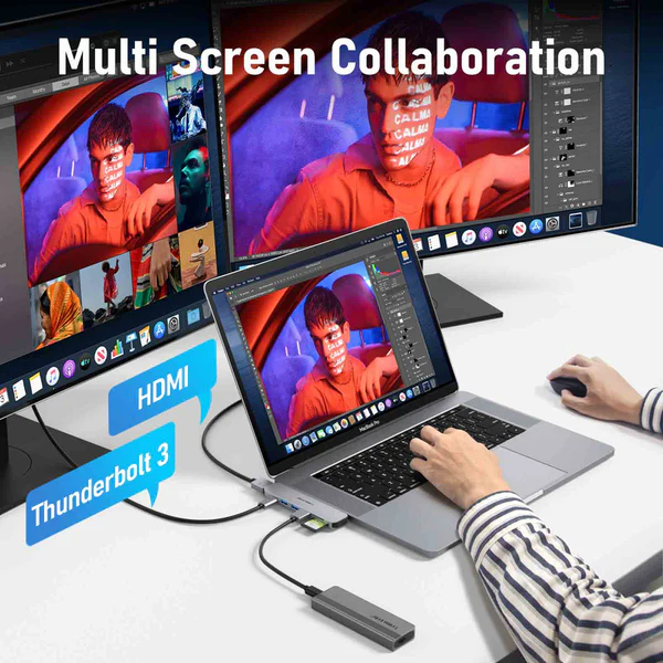 Hub USB-C Lemorele TC52 7 en 2 para MacBook Pro y MacBook Air 2