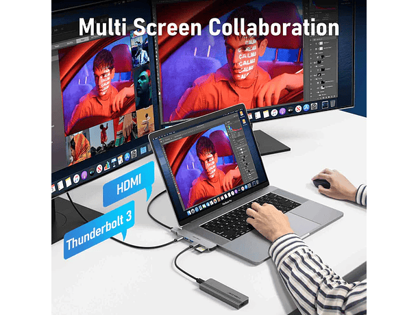 Hub USB-C Lemorele TC52 7 en 2 para MacBook Pro y MacBook Air