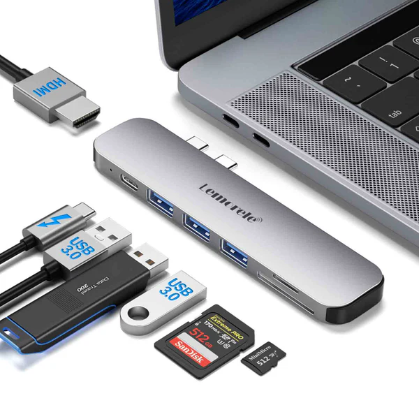 Hub USB-C Lemorele TC52 7 en 2 para MacBook Pro y MacBook Air 1