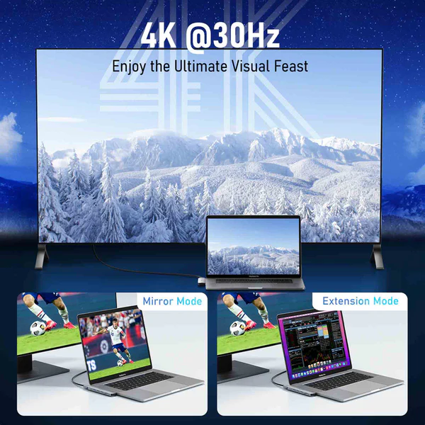 Hub USB-C Lemorele TC52 7 en 2 para MacBook Pro y MacBook Air 4