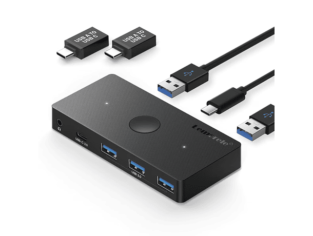 Switch KVM Lemorele H100 para Compartir hasta 5 Periféricos entre 2 Computadores