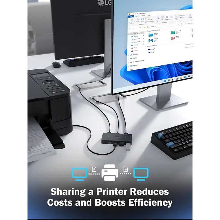 Switch KVM Lemorele H100 para Compartir hasta 5 Periféricos entre 2 Computadores 3
